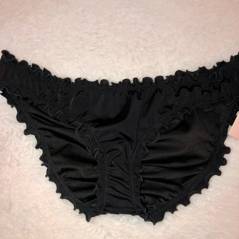 🖤5 for $20🖤 NEW Victoria’s Secret Swim Cinched Cheeky Bikini Bottoms in Black - Picture 3 of 15